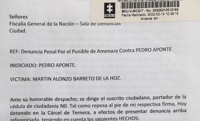 DENUNCIA DE BARRETO