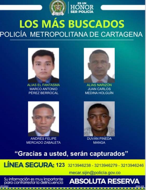 cartel de los mas buscados