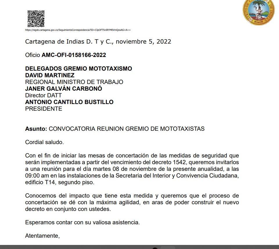 CARTA DE CONCILIACION