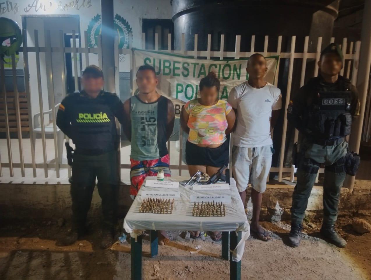 capturados con armas de fuego