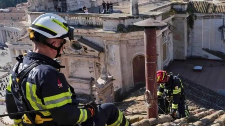 arreglando la chimenea
