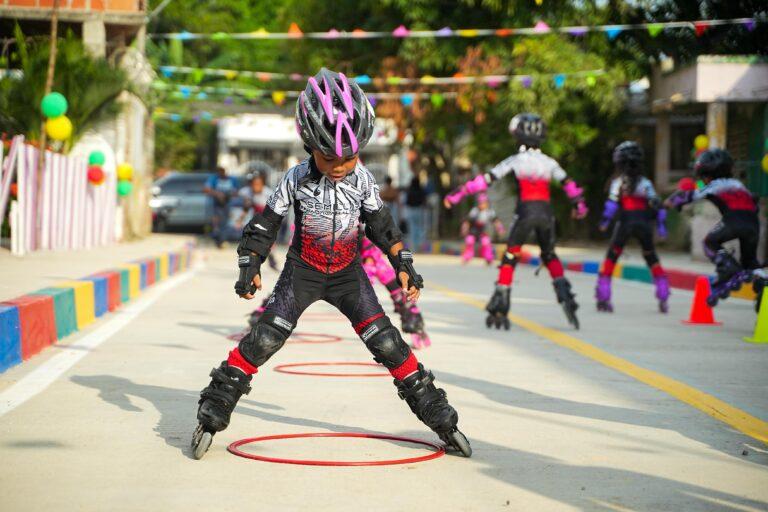 niño en patines